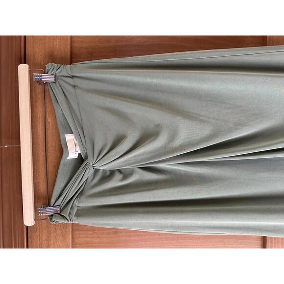 Anthropologie Junie Midi Skirt Front Twist Sage Green Women’s size Small - Picture 4 of 12